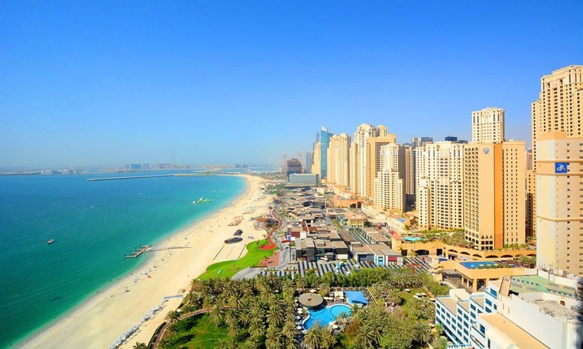 Jumeirah Beach Residence from sky