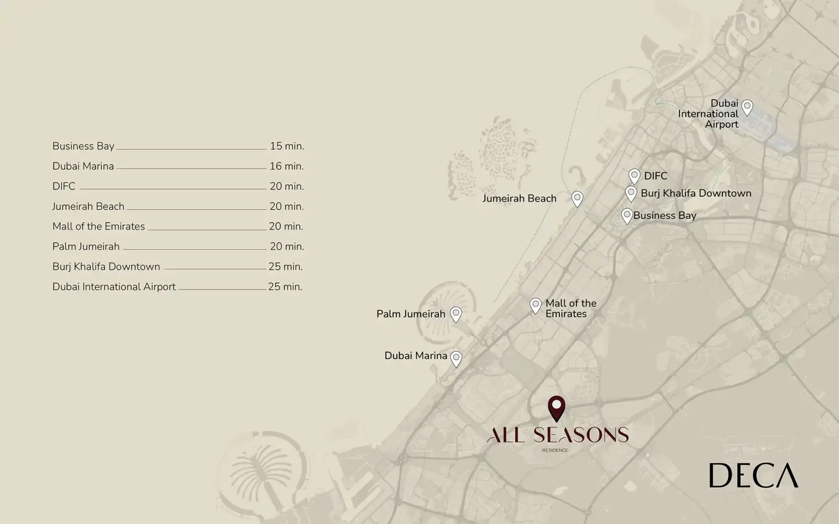 All Seasons Residence at Dubai Sports City Location Map