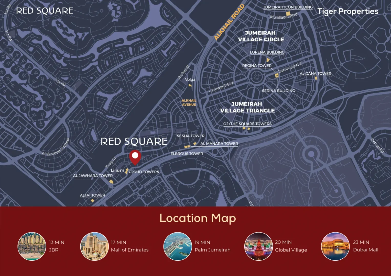 Location Map Red Square Tower