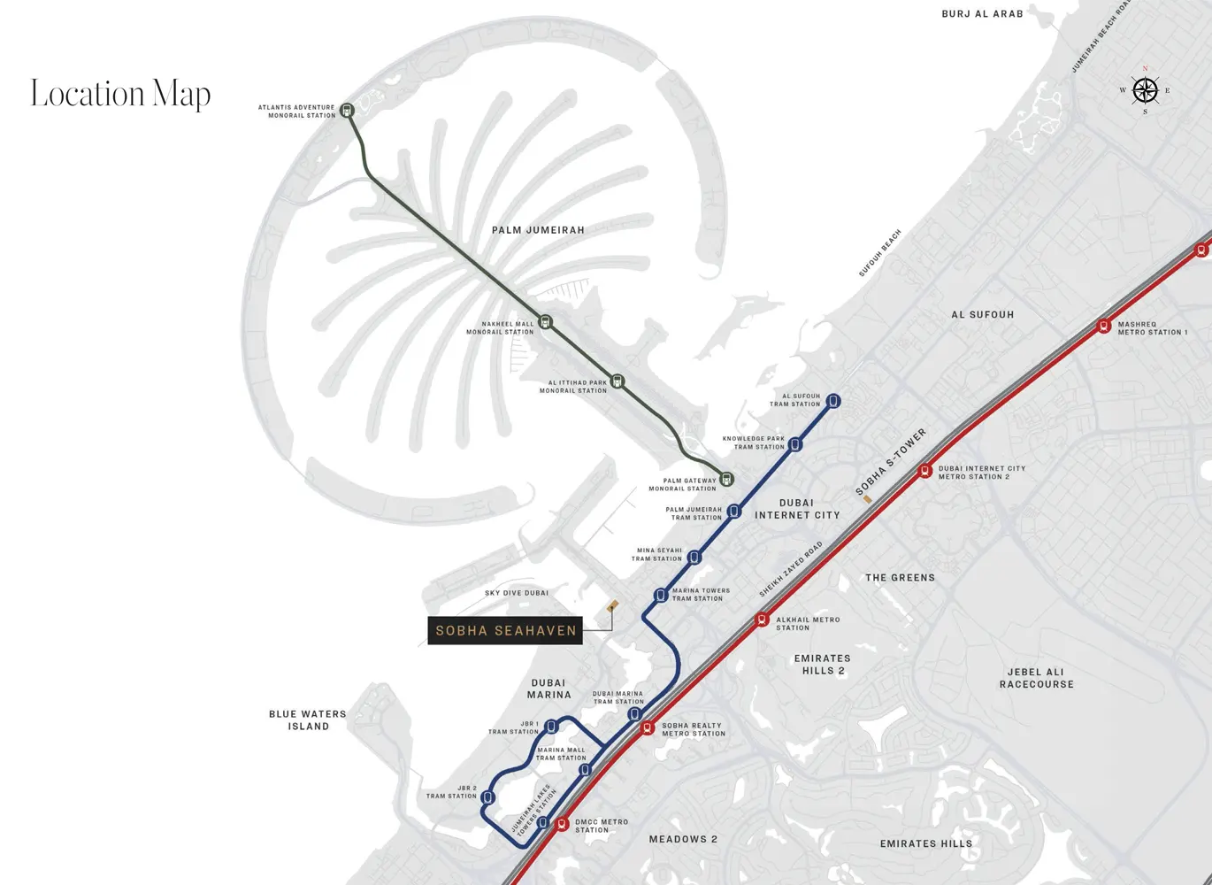 Sobha Seahaven locatio map