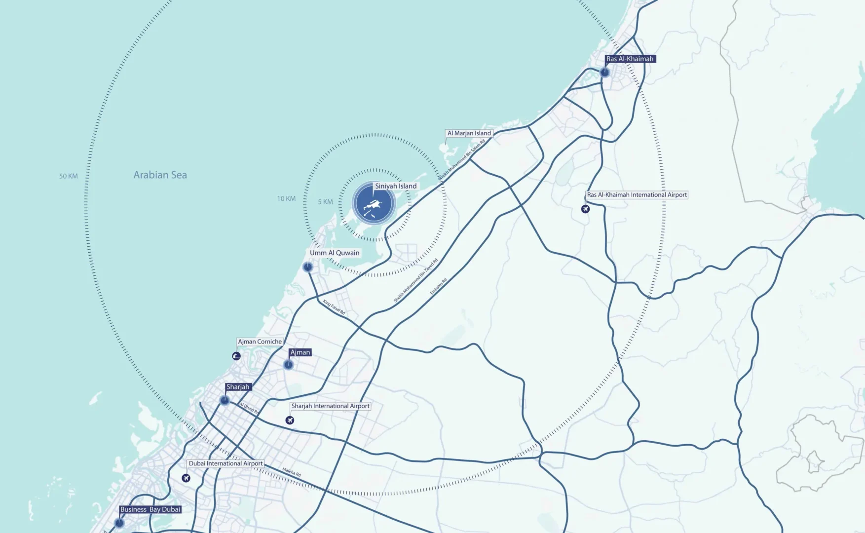 sobha siniya island location map