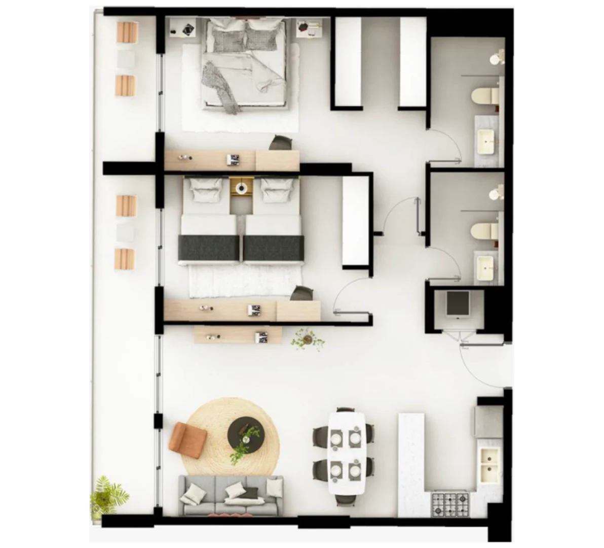 Viera Residences 2 bedroom floor plan