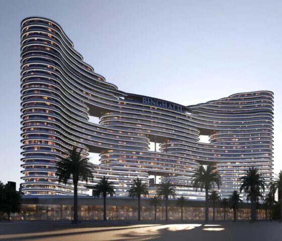front view of Binghatti Aquarise Dubai