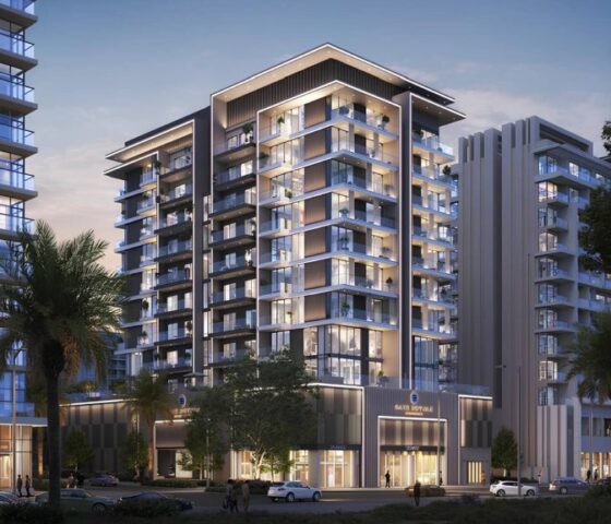 Aerial view of Gate Royale Residences with rooftop swimming pool