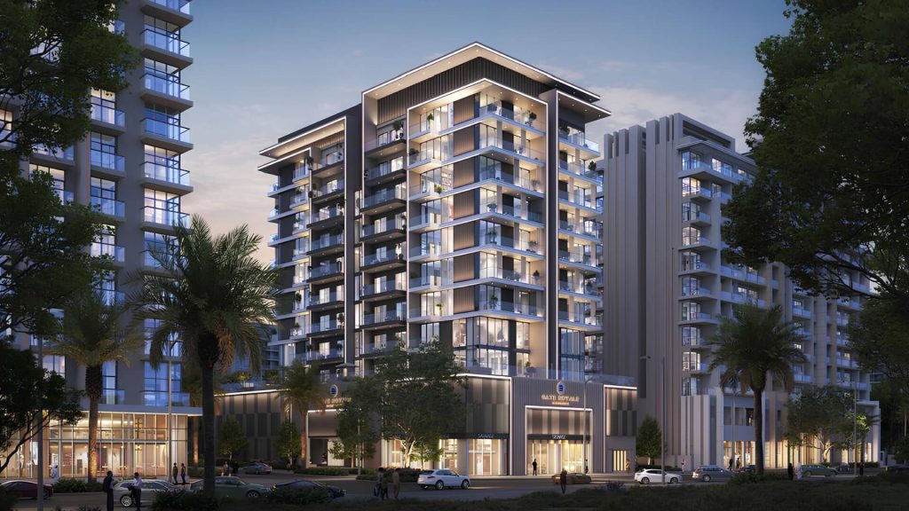 Aerial view of Gate Royale Residences with rooftop swimming pool
