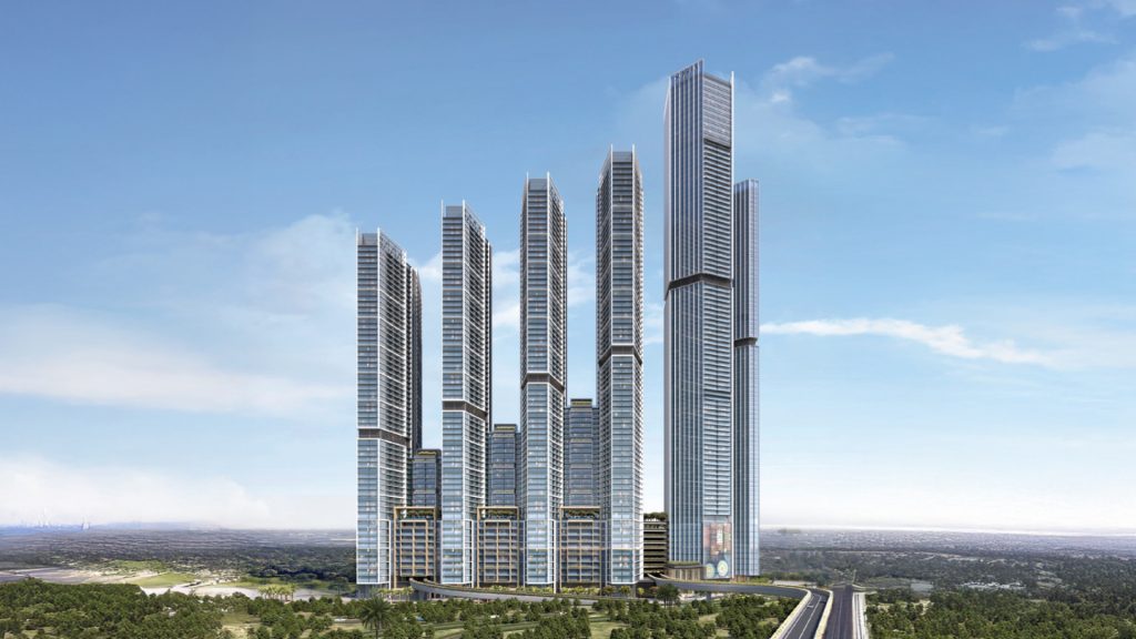 Sobha Central's cluster of modern high-rise towers in Dubai