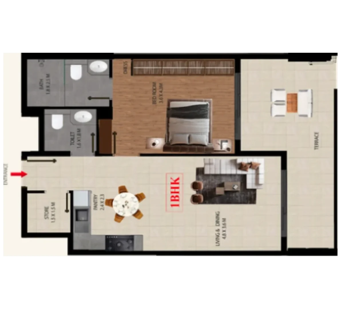Marquis Insignia 1 bedroom floorplan