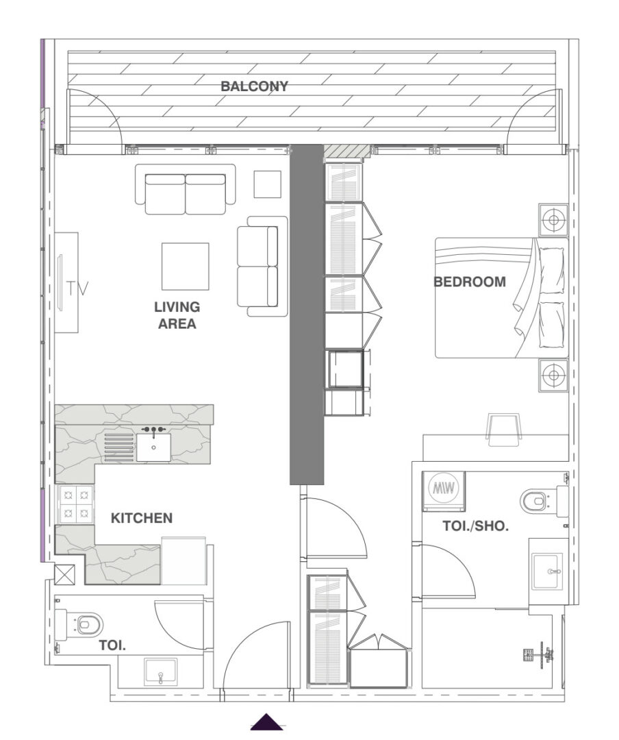 MBL Signature – 1 bedroom floor plan