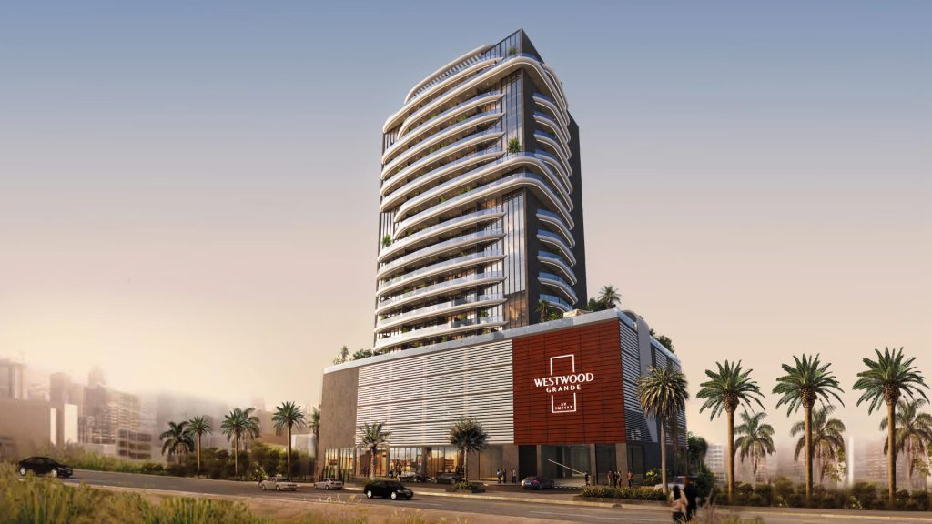 Street view of Westwood Grande tower
