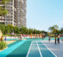 Outdoor jogging track and landscaped green path at Sobha Central