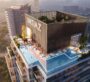 Bird’s-eye view of the rooftop pool and lounge at Cove Boulevard by Imtiaz