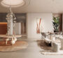 Modern dining and living area with artistic design at Altiera Heights