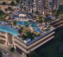 Beachside infinity pool and sun loungers at Voxa by Pantheon with skyline views