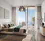 Cozy sea-facing apartment living space at The Mural by Beyond in Dubai