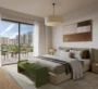 Calm and comfy bedroom at Alton, Town Square Dubai, with natural light and greenery.