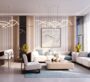 Bright and airy living room at Binghatti Twilight in Dubai with contemporary furnishings and artistic lighting.