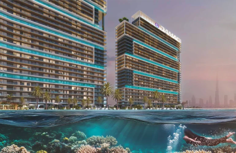 Chelsea Residences – Buildings with floating deck and turquoise waters