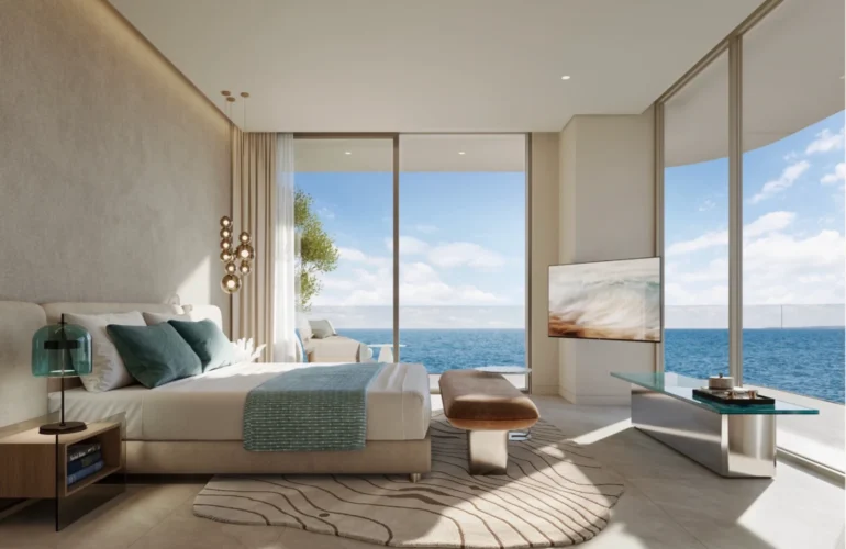 Chelsea Residences – Bedroom with sea view and modern interiors