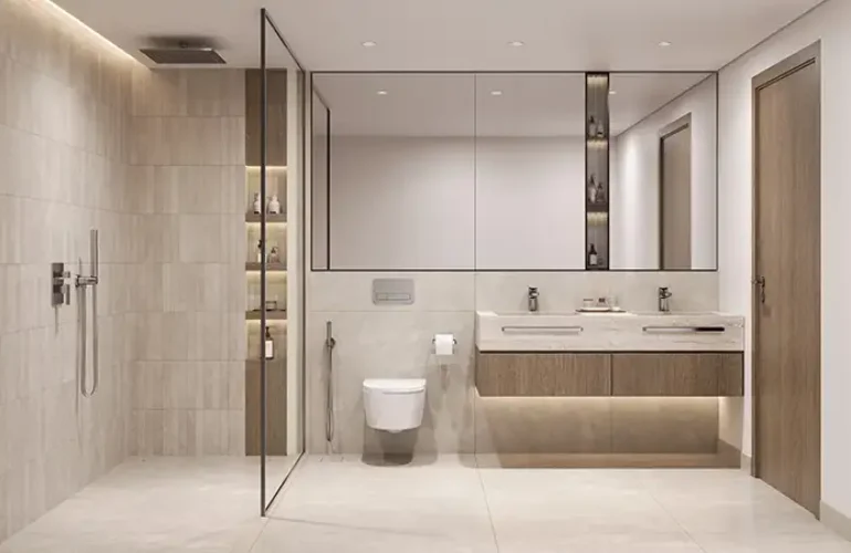 Costa Mare at Al Marjan – Sleek master bath design