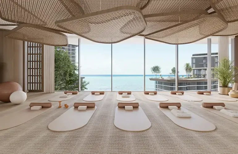 Costa Mare at Al Marjan – Yoga studio with serene ocean backdrop