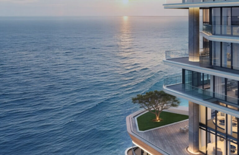 A photo of the Costa Mare apartment, where only the balcony is visible, offering a beautiful view of the sea.