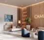 Luxurious and minimalistic lobby of Camden project in Dubai
