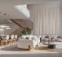 Cozy sea-facing apartment living space at The Mural by Beyond in Dubai