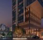 Emirates Towers – Close-up of facade and illuminated interiors