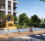 Outdoor children’s playground at Expo Living with slides and climbing structures