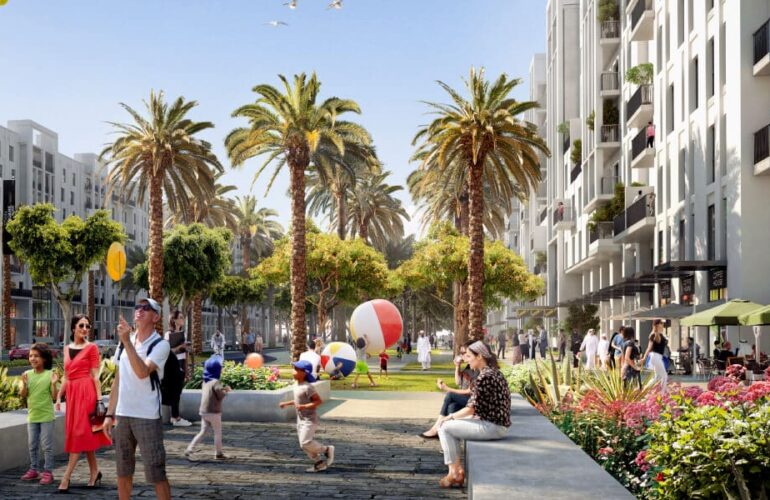 Park area and children’s play zone within Camden project in Dubai