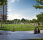 Open green park and seating areas at Vida Residences Hillside Dubai