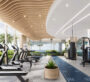Modern fitness center overlooking the sea at Beach Walk Grand Dubai