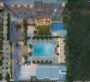 Clear view of the Hyde Residence swimming pool with surrounding lounge area