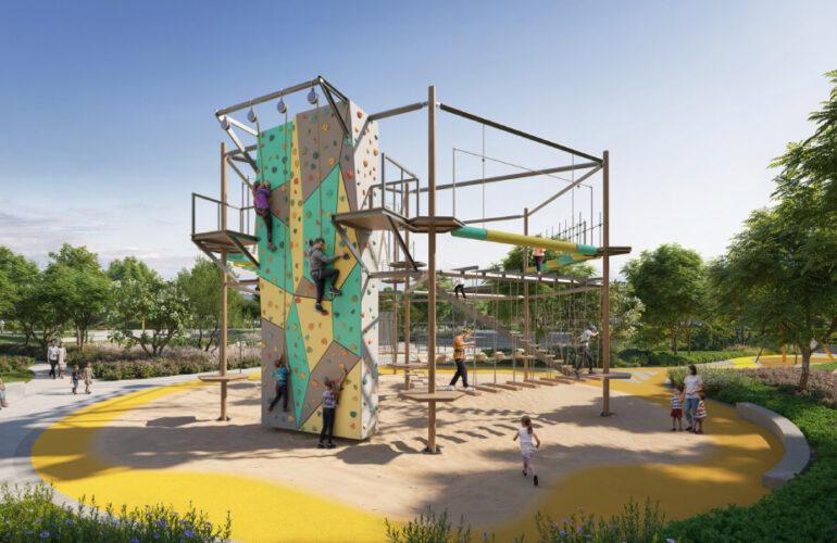 Modern children’s playground at Vida Residences Hillside Dubai