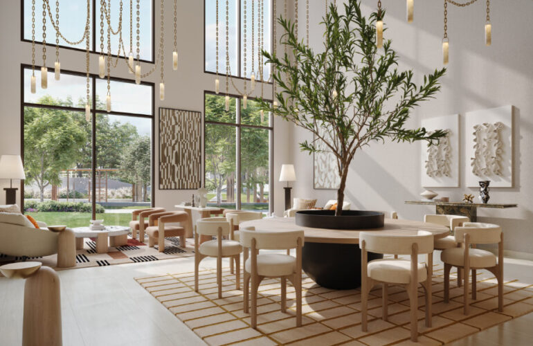 Elegant lobby and lounge at Vida Residences Hillside Dubai