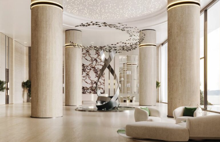 Elegant and modern lobby interior at Binghatti Circle by Binghatti in Dubai