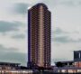 Night view of MBL Signature residential tower in Dubai with modern architectural design