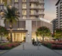 Welcoming front entrance of Alton by Nshama, Dubai, with palm trees and stylish design