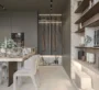 Mayfair Gardens Dubai – Dining space with luxury finishes and built-in shelves