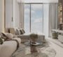 Cozy living space with neutral tones and large window at Cove Boulevard