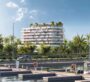 Waterfront view of Nuvana building with modern architecture in Dubai