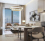 Stylish modern kitchen and dining area in Sobha Central apartment