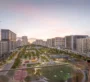 Relaxing view over the central park at Alton by Nshama in Dubai, perfect for evening strolls.