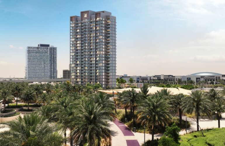A view of green parks located near the Hyde Residence apartment complex