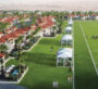 A vibrant polo community with red-roofed villas and a well-maintained polo field at Al Habtoor Polo Resort & Club Dubai.