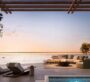 Sunset lounge pool deck with oceanfront at The Mural by Beyond in Dubai