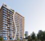 An apartment at SAMANA Park Meadows in Dubai, surrounded by trees and green spaces with a blue sky above