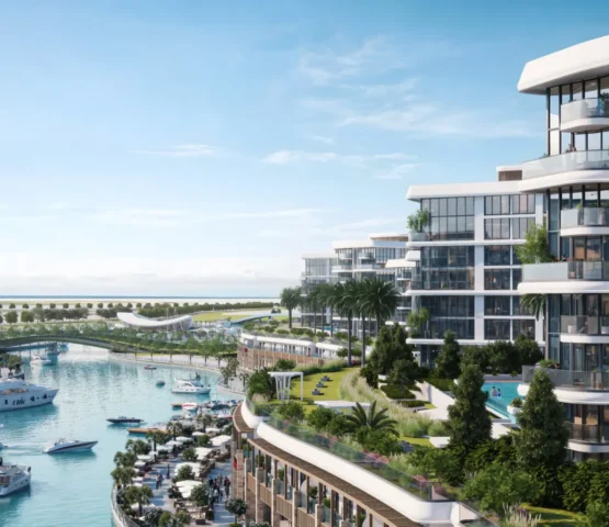 A small lagoon located in front of Sobha Pierside Marina Residences, offering beautiful views.