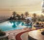 Stunning sunset view from the pool deck at Binghatti Circle in Dubai