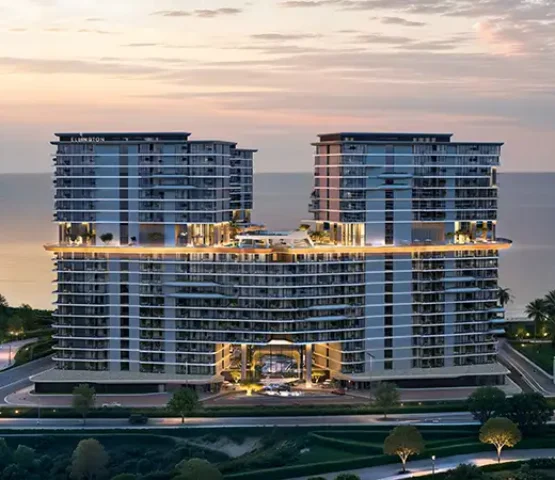 Costa Mare at Al Marjan – Twin tower architecture at dusk